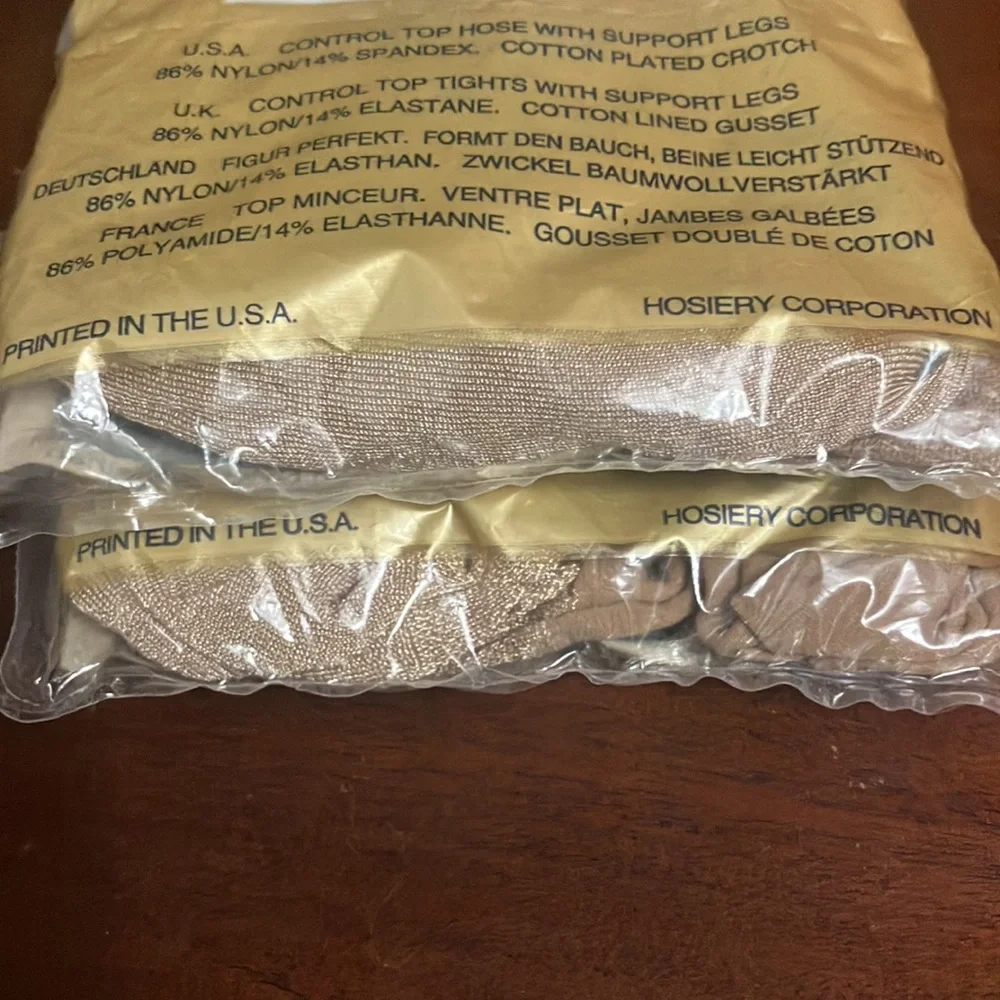Set of 2 Vintage NOS Silkies Control Top Tall Natural Nude Panty Hose Sealed!